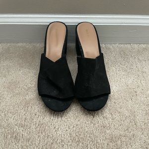 Black open toed Mules